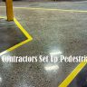 Epoxy Flooring Contractors Set Up Pedestrian Aisles Ways