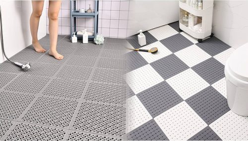 Non-Slip Rubber Flooring Tiles for Bathroom Safety