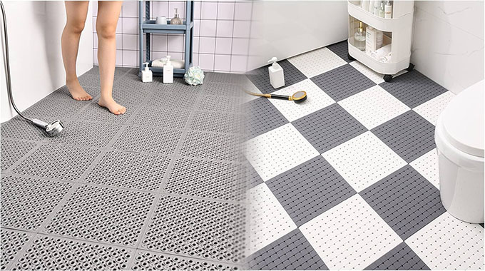 Non-Slip Rubber Flooring Tiles for Bathroom Safety